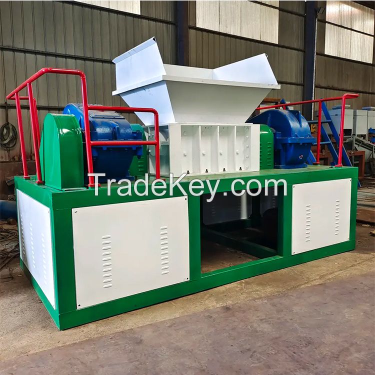 Twin Shaft Plastic Tire Recycling Shredder Machine For Sale