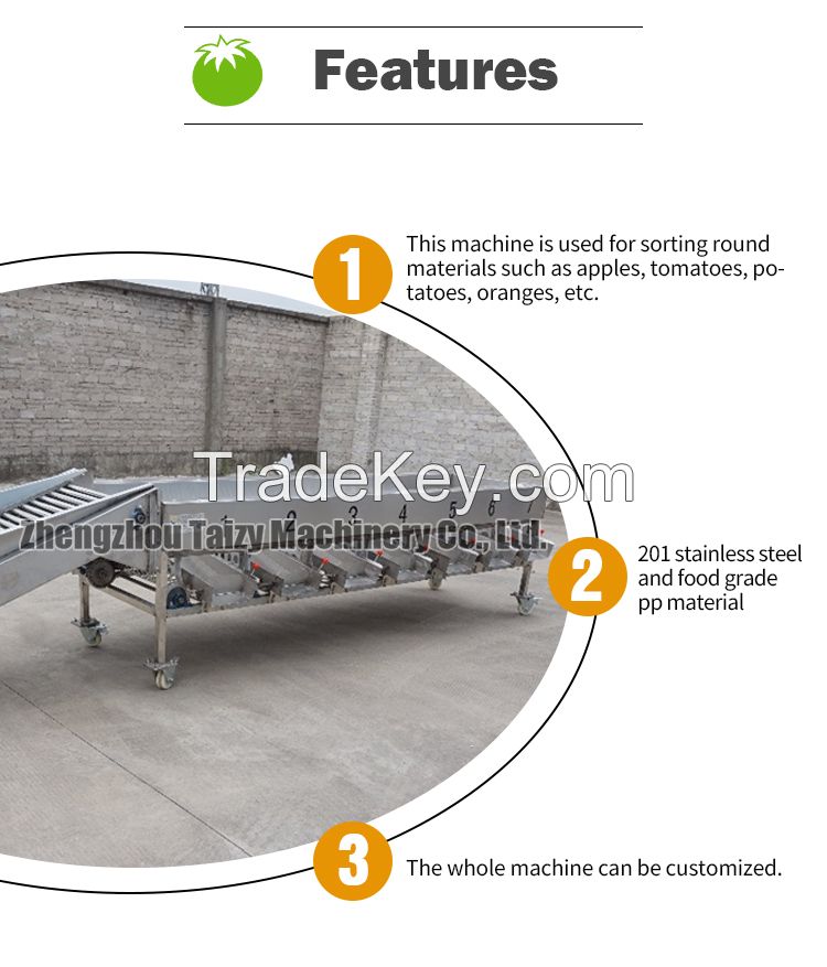 Fruit and vegetable sorting and grading machine,products sizer,fruit sorting and grading machine