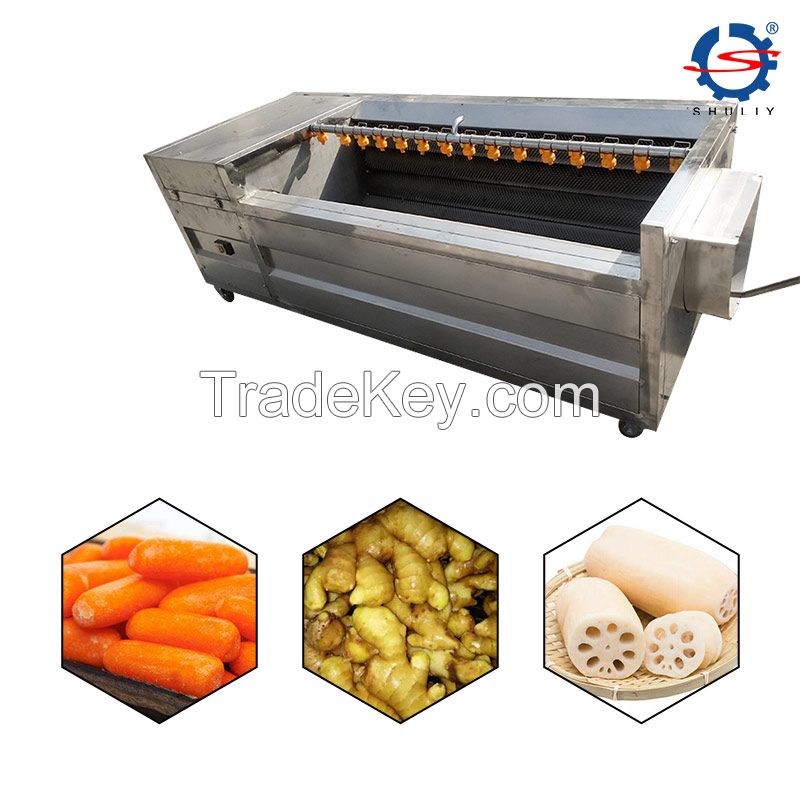  Industrial Cassava Peeling Machine Potato Turmeric Peeler Brush Roller Peeler