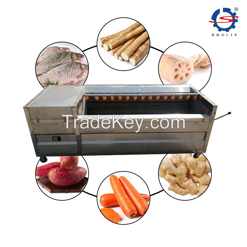  Industrial Cassava Peeling Machine Potato Turmeric Peeler Brush Roller Peeler