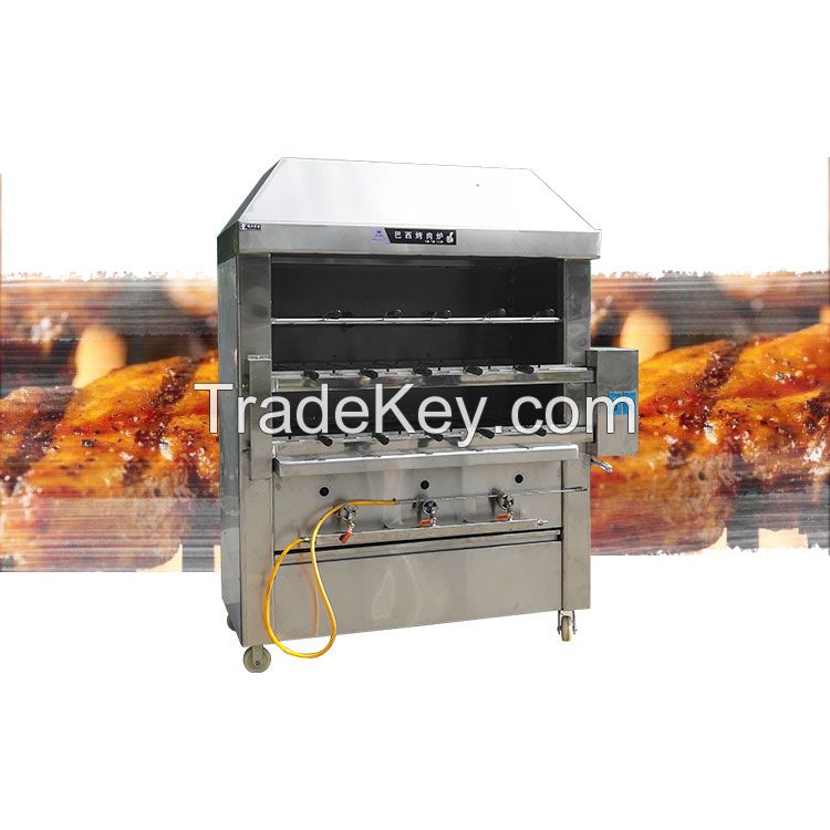 Vertical Commercial Brazilian Grill Machine Rotating Skewer Roaster Restaurant Chicken Roasting Machine