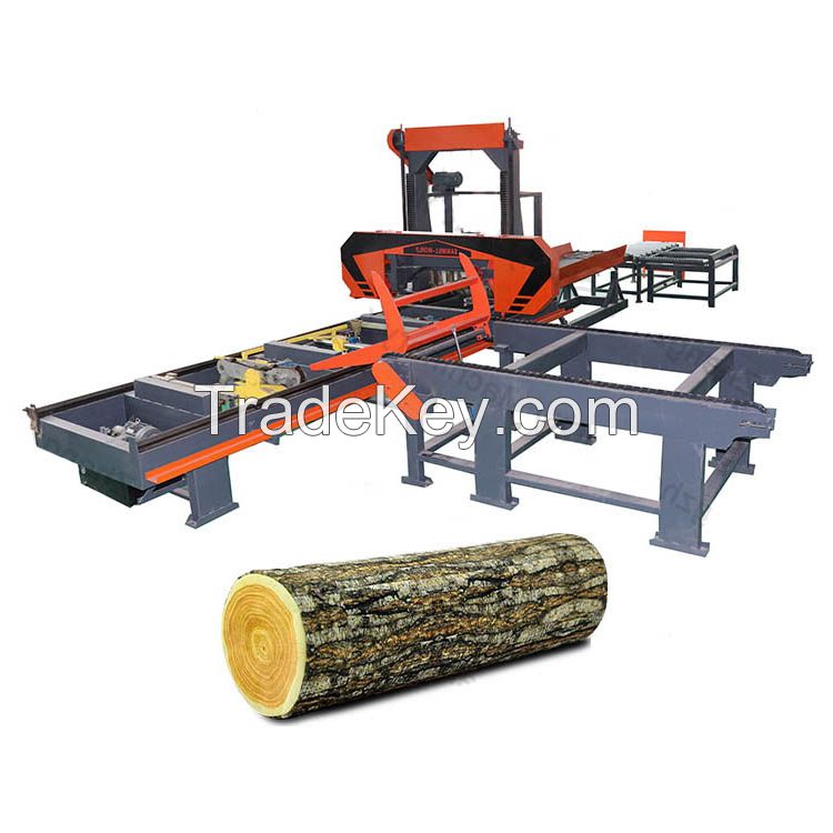 Horizontal bandsaw sawmill with diesel engine electric portable sawmill