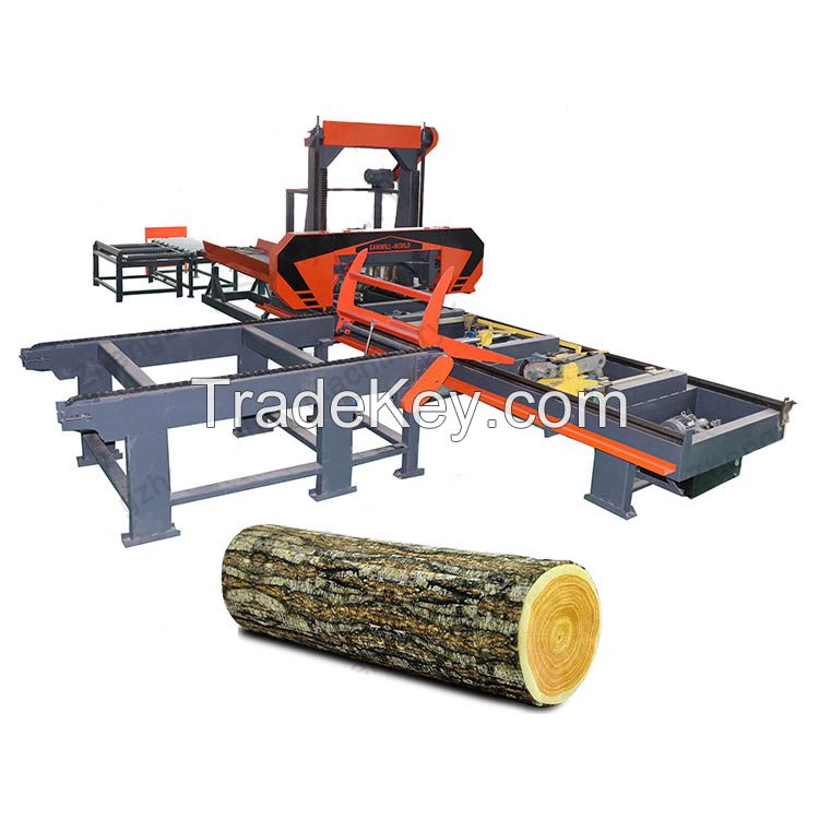 Center Wheel Design Portable Horizontal Hydraulic c Automatic Wood Saw Machines CNC Cutting Bandsaw Sawmill Band Saw Machine