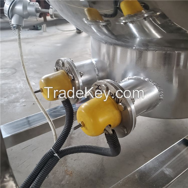 100-1000L Tilting cooking candy kettle with agitator Gas Steam electric jacketed kettle cooking pot with mixer