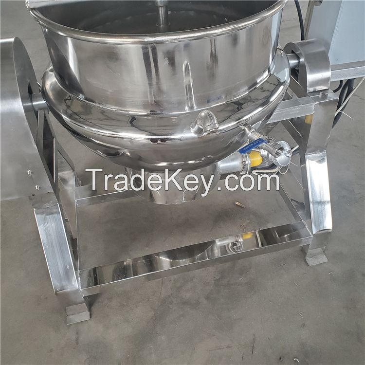 100-1000L Tilting cooking candy kettle with agitator Gas Steam electric jacketed kettle cooking pot with mixer