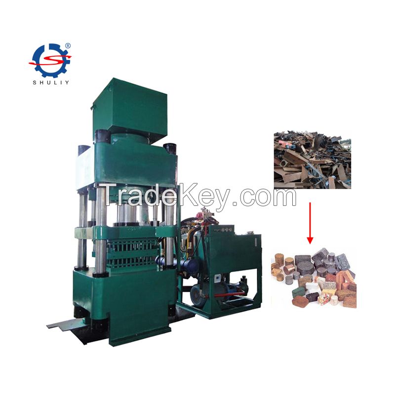 automatic vertical hydraulic briquetting press for aluminum copper steel iron chips