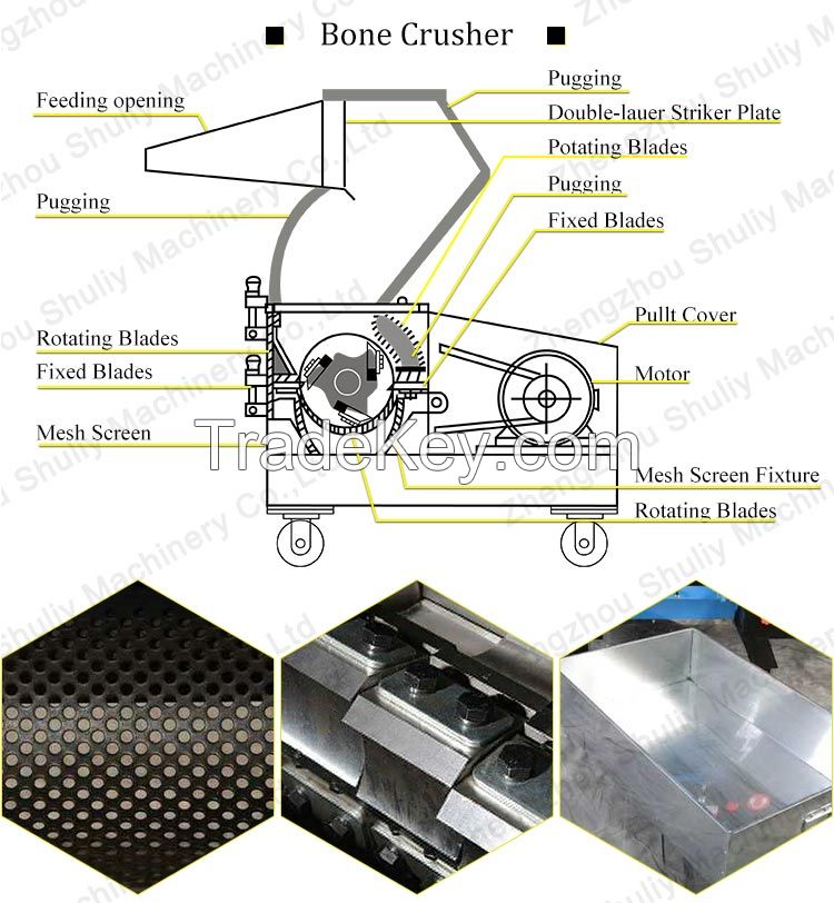 automatic Bone crusher mill cow bone crushing machine 