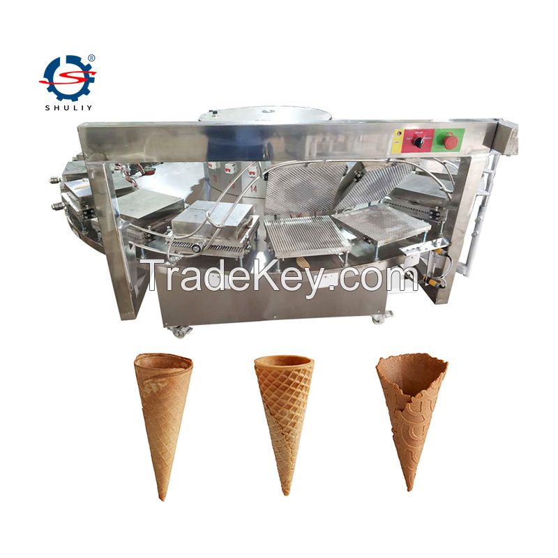 automatic commercial egg roll maker sugar waffle cone making machine