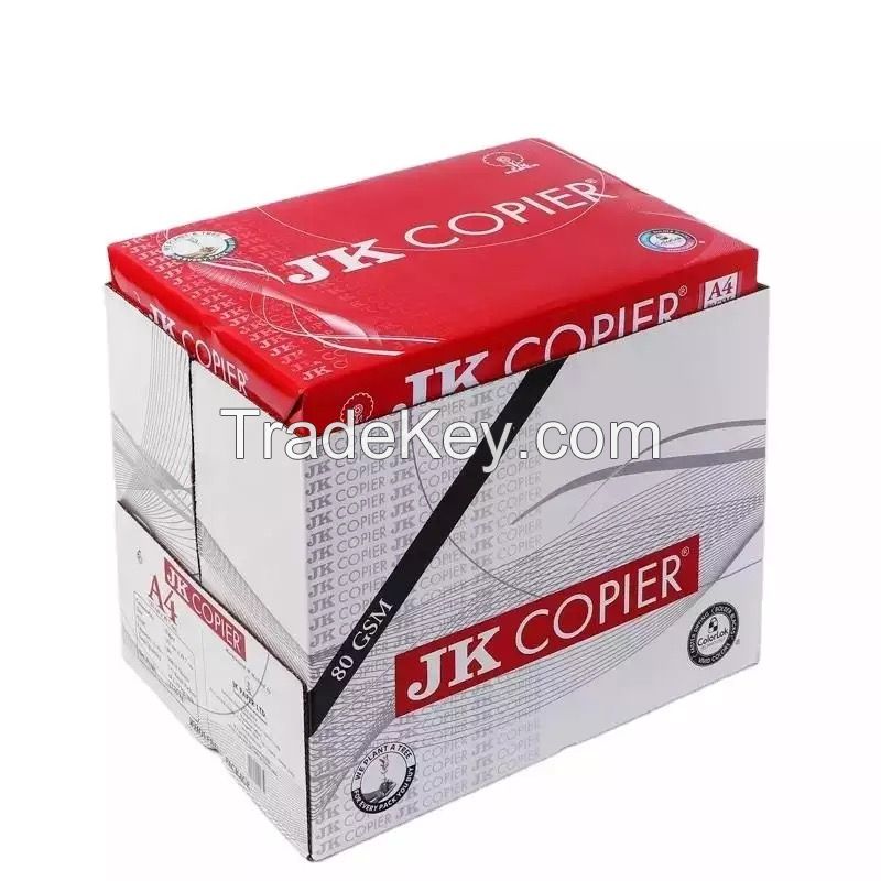 100% JK A4 Paper Price A4 size copy copier paper 80 gsm / white paper 500 Sheet Per Ream for sale