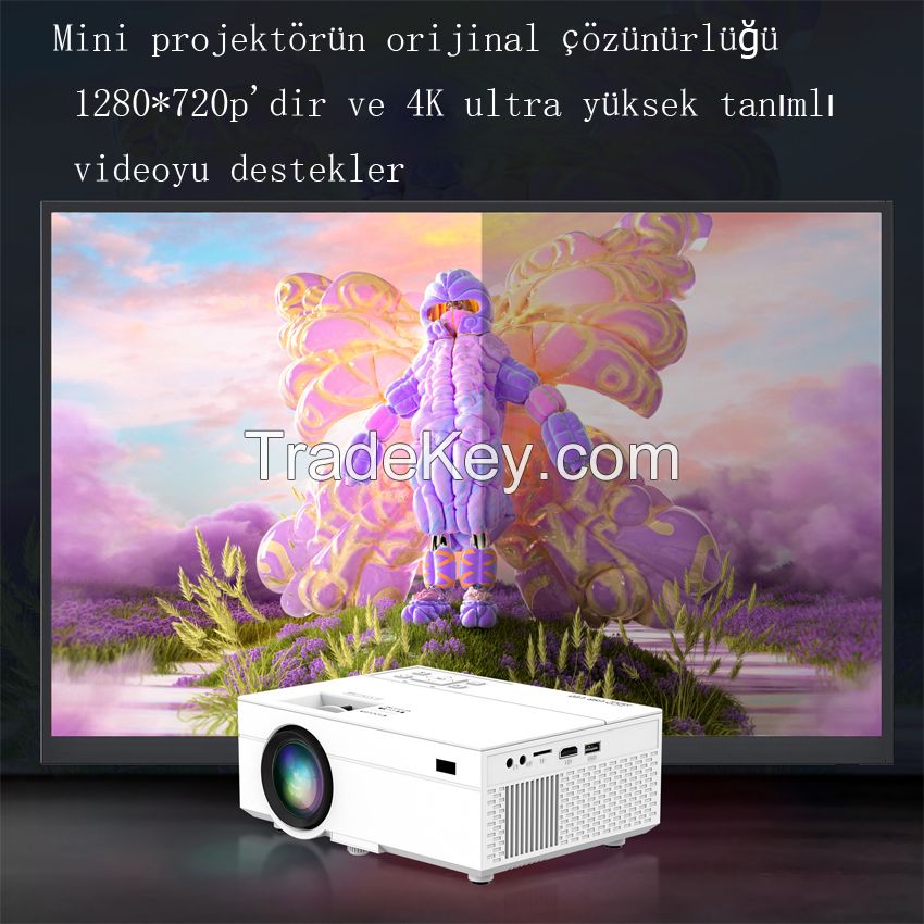 Projector, Native 1080P Full HD Projector with Speaker, Outdoor Portable Movie Mini Projector Compatible with Laptop, Smartphone, TV Stick, Xbox, PS5