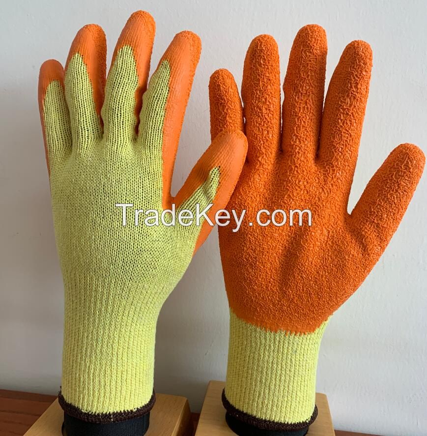 Red Latex Glove Cotton Knit Protective Gear Industrial Gardening Construction Safety Working Gloves