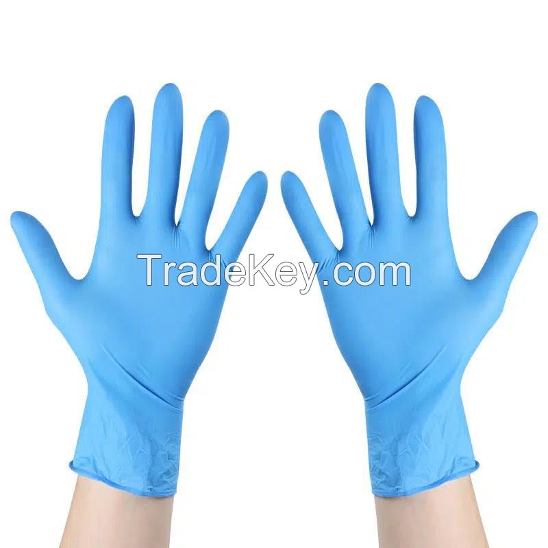  Wholesale Nitrile Gloves Powder Free Household Rubber Gloves Disposable Black Blue Nitrile Glove