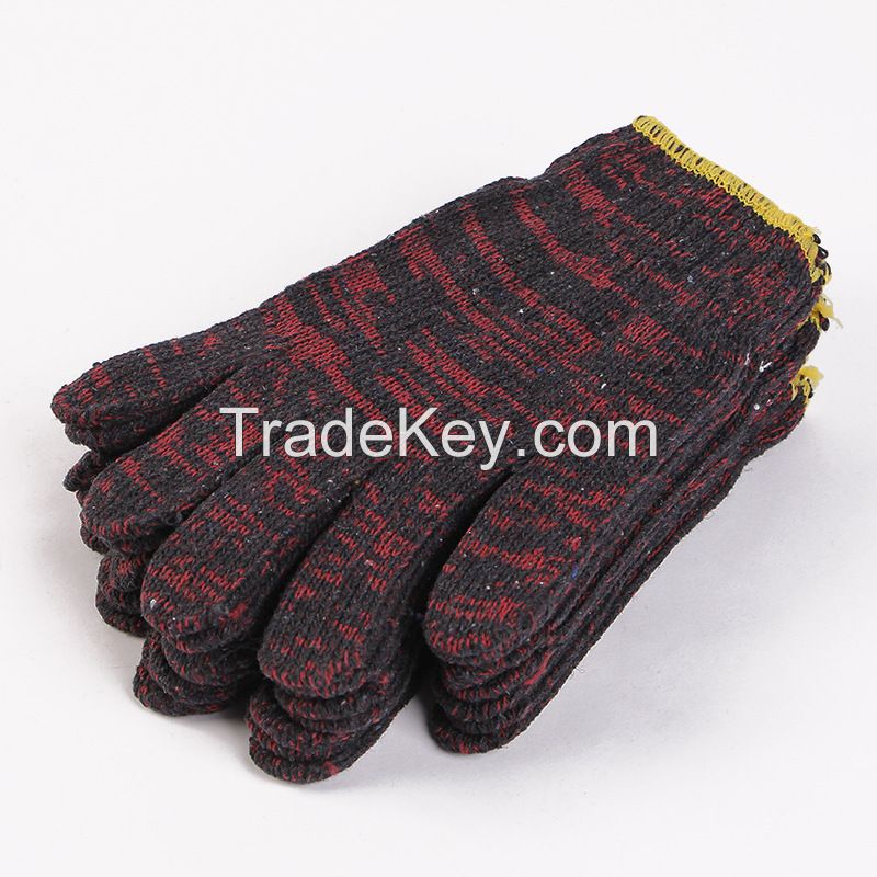 Factory Wholesale Silk Dark Cotton Gloves Breathable Wear-resistant Knitted Gloves Site Work Safety Gloves