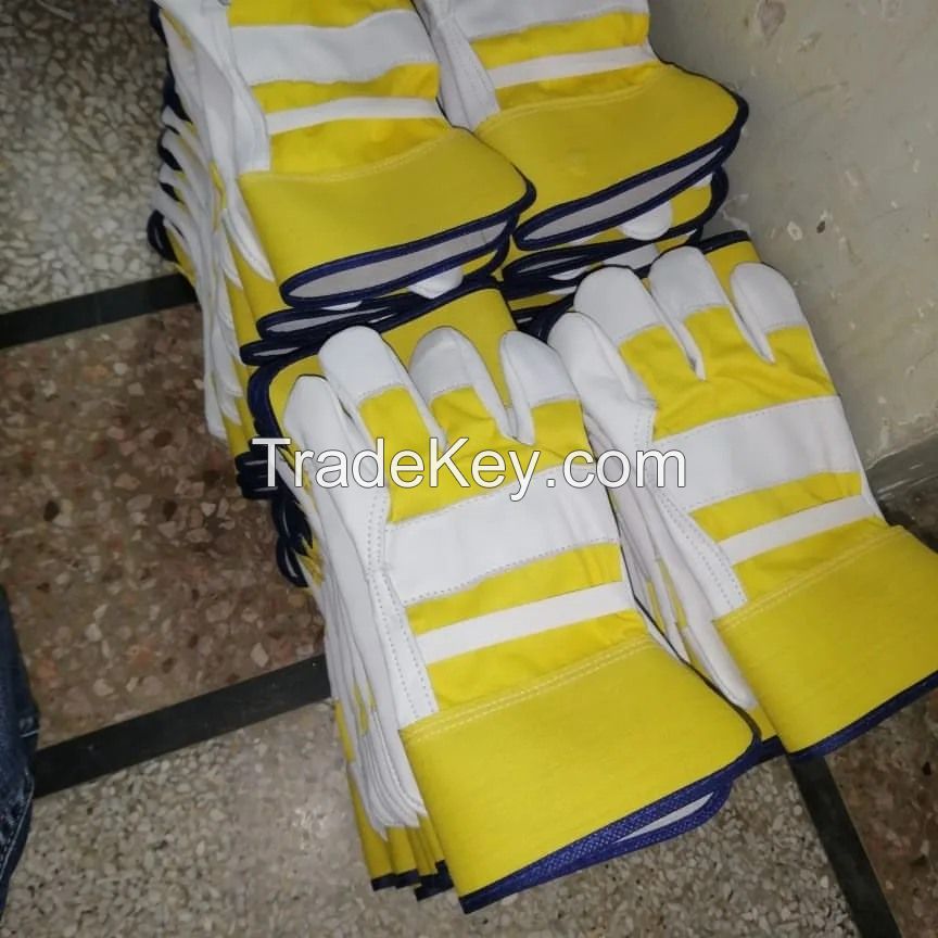 Men Heavy Duty Industrial Mechanic Safety Welding-Gloves Hand Protection Work-Gloves Leather with Custom Logo