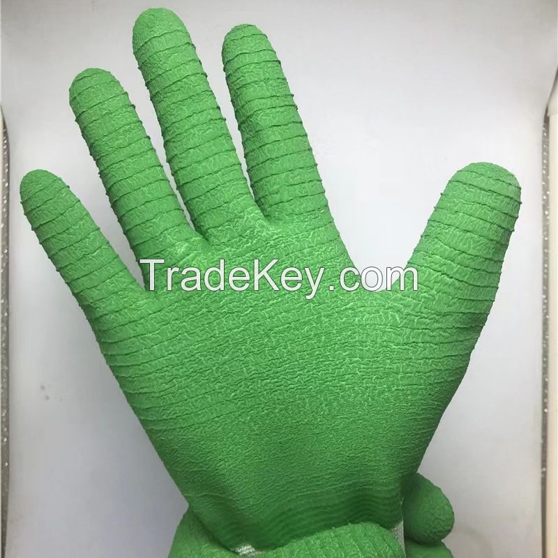 Factory Checper Price13 Gauge Working Gloves With Foam Latex Palm Tip of the Finger to Reinforce