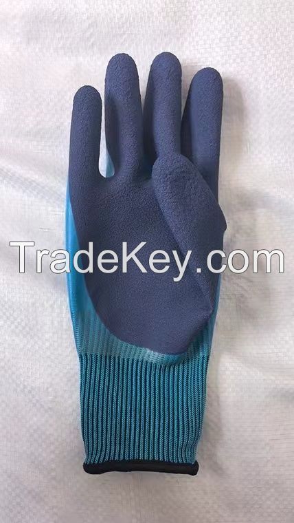 Hot Sell 13gauge Polyester Foam Latex Coated Guantes Work Gloves Anti slip Wear Resistant Construction Gloves
