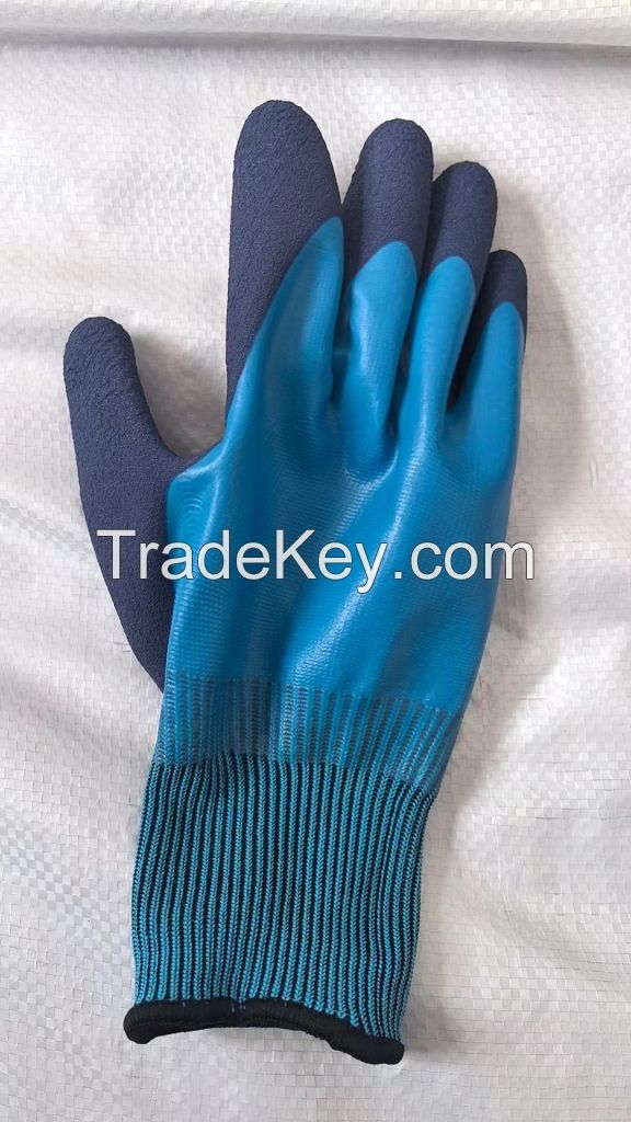 Hot Sell 13gauge Polyester Foam Latex Coated Guantes Work Gloves Anti slip Wear Resistant Construction Gloves