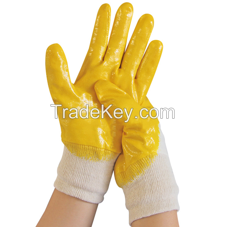 Small Mouth Ding Fine Oil Impregnated Plastic Gloves Cotton Wool Cloth Oil, Acid and Alkali Anti-slip Protective Gloves
