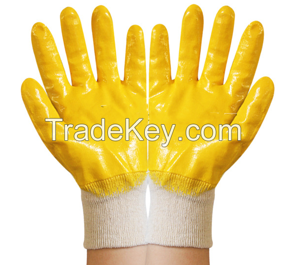 Small Mouth Ding Fine Oil Impregnated Plastic Gloves Cotton Wool Cloth Oil, Acid and Alkali Anti-slip Protective Gloves