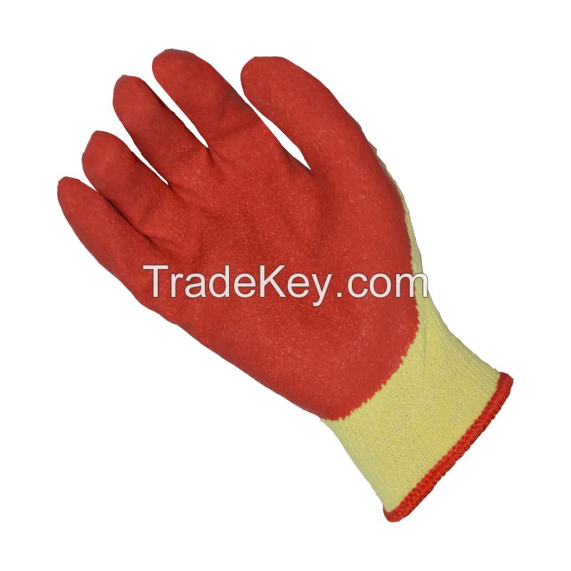 Red Latex Glove Cotton Knit Protective Gear Industrial Gardening Construction Safety Working Gloves