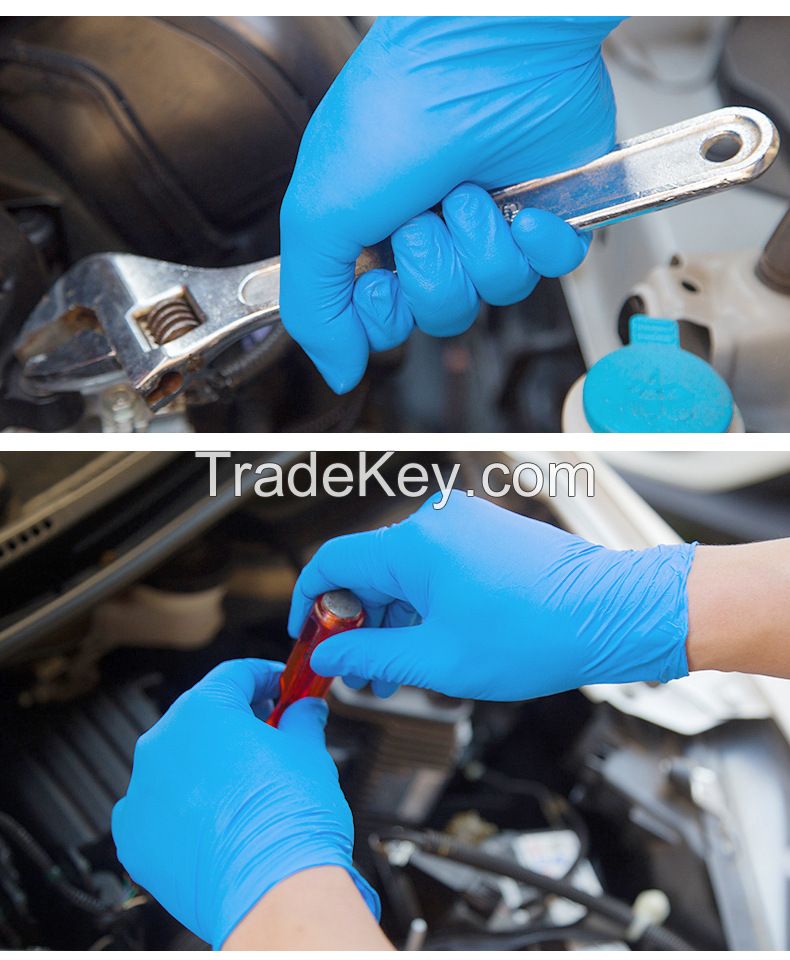  Wholesale Nitrile Gloves Powder Free Household Rubber Gloves Disposable Black Blue Nitrile Glove