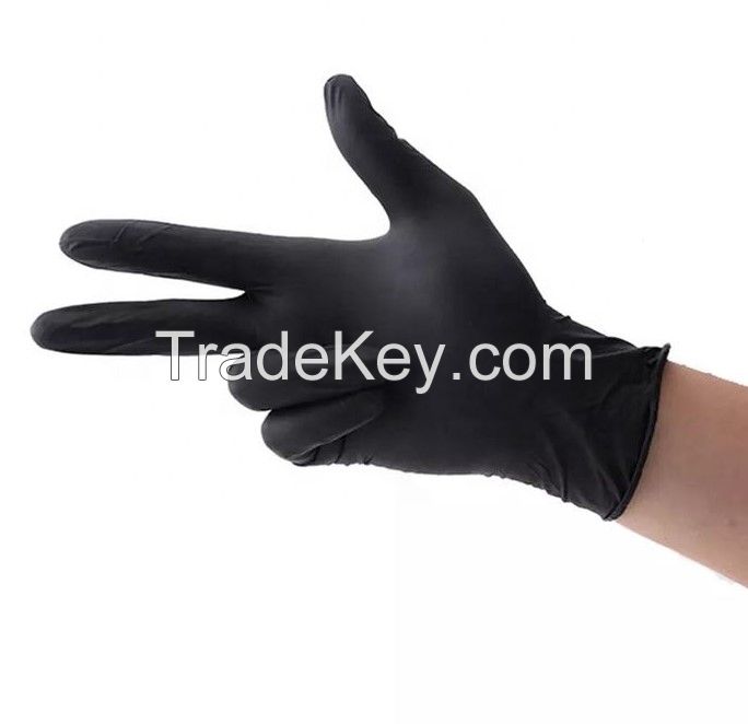 3 Mil 100 Pieces a Box Black Disposable Nitrile Gloves Home Cleaning Work Safety Nitrile Gloves