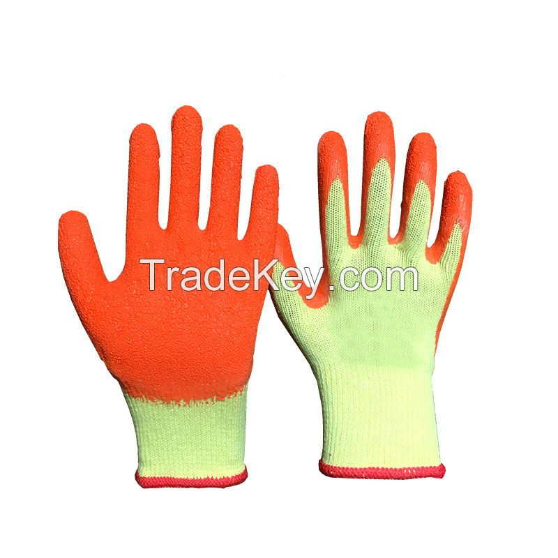 Red Latex Glove Cotton Knit Protective Gear Industrial Gardening Construction Safety Working Gloves