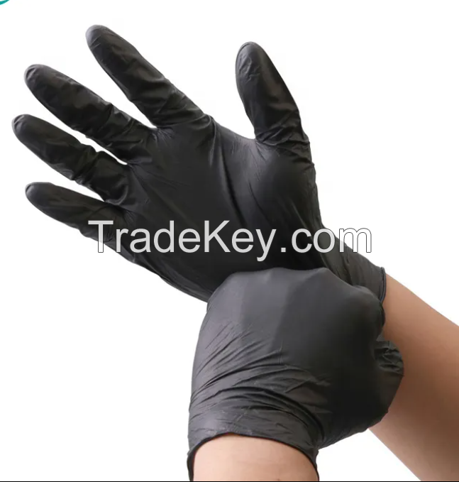 3 Mil 100 Pieces a Box Black Disposable Nitrile Gloves Home Cleaning Work Safety Nitrile Gloves