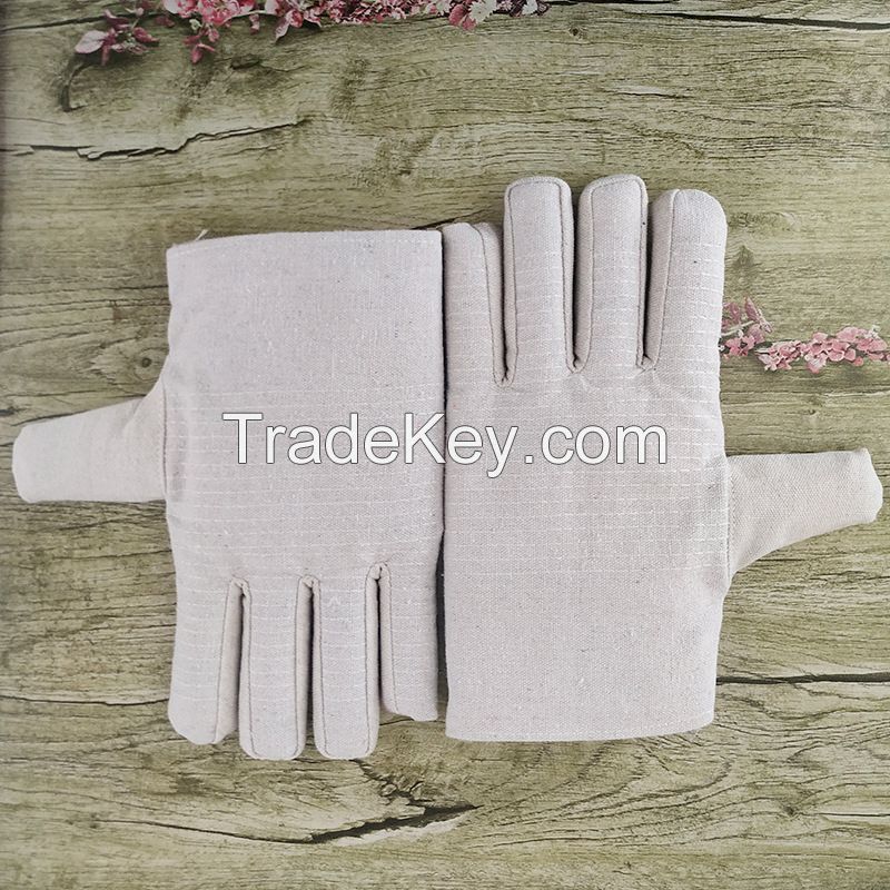 Canvas Gloves Wholesale Thread Sewing Canvas Wear-resistant Working Electric Welding Gloves Thick Labor protection Gloves