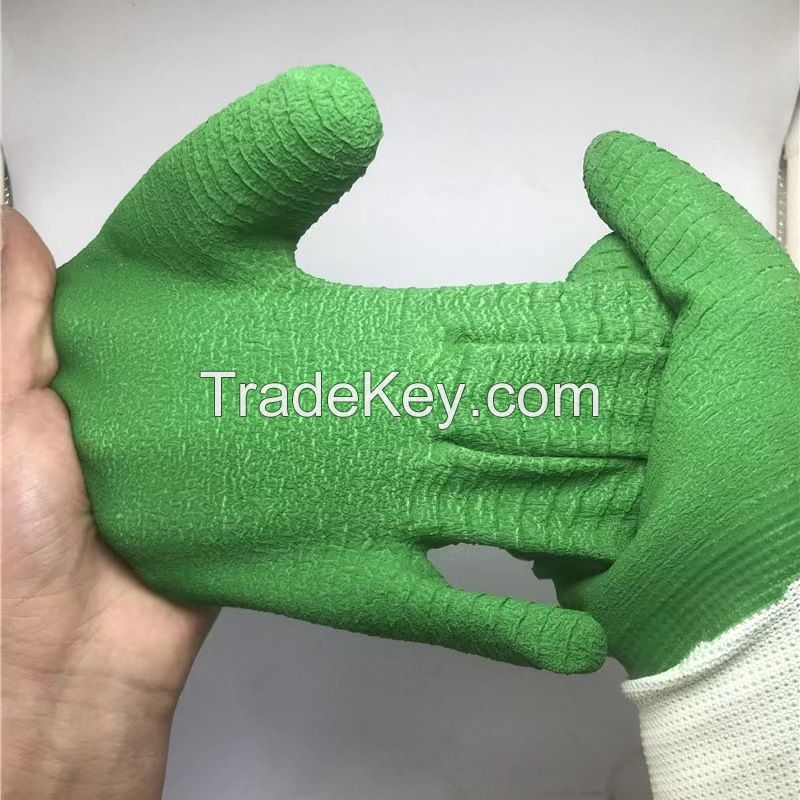 Factory Checper Price13 Gauge Working Gloves With Foam Latex Palm Tip of the Finger to Reinforce