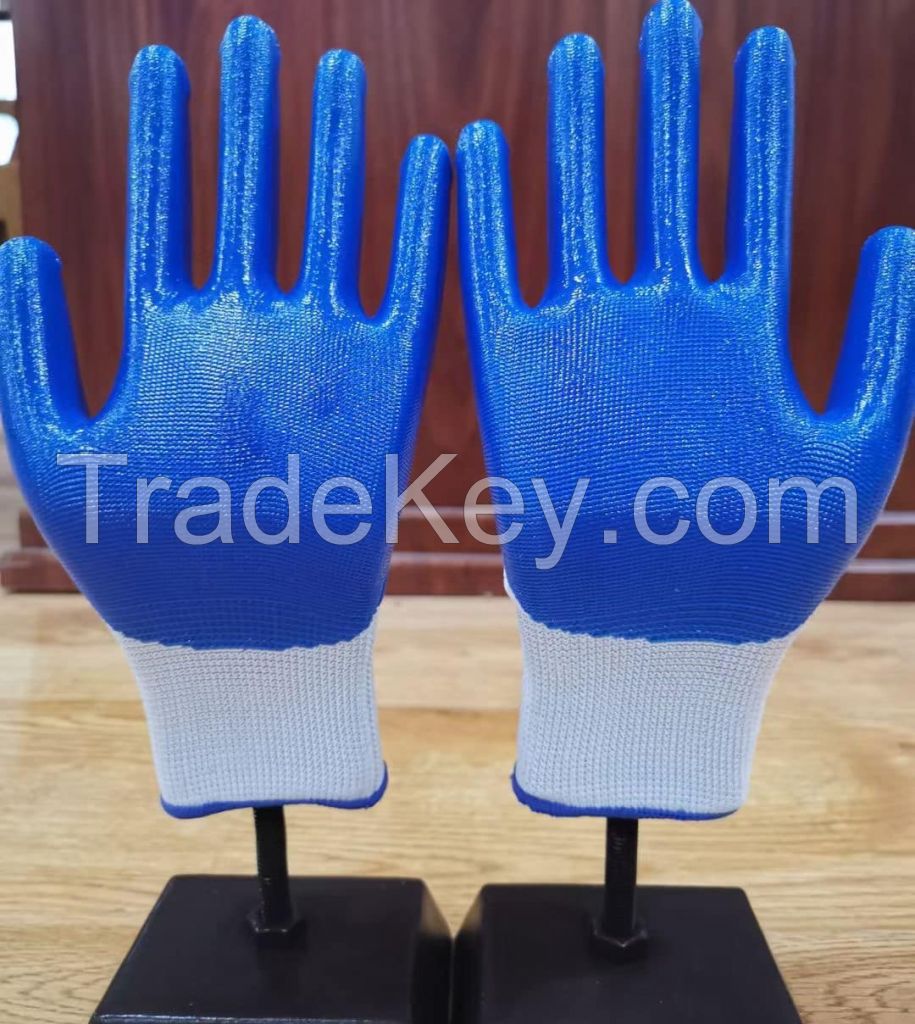 13G Cut Resistant High Performance Nitrile Smooth Coated Hand Construction Work Safety Cheaper Man Glove