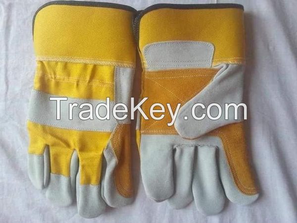 Men Heavy Duty Industrial Mechanic Safety Welding-Gloves Hand Protection Work-Gloves Leather with Custom Logo