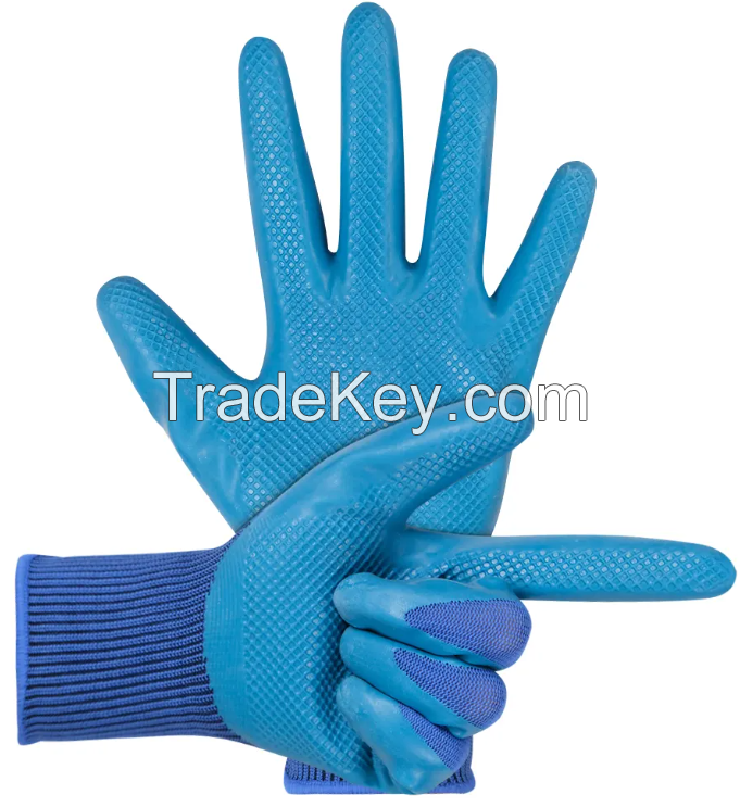 Hand Protection Durable Non-Slip Breathable Work Industrial Rubber Construction Security Work Safety Glove Car Industry Use