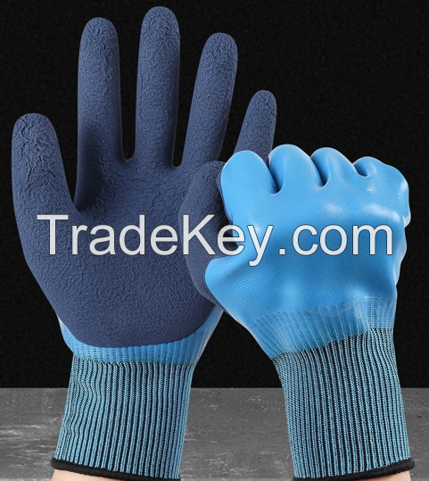 Hot Sell 13gauge Polyester Foam Latex Coated Guantes Work Gloves Anti slip Wear Resistant Construction Gloves
