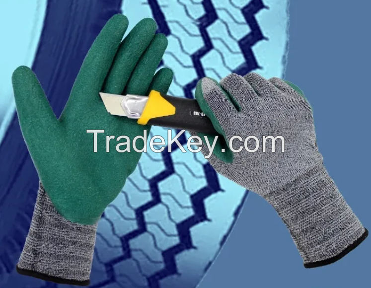 High Elastic 13 Gauge Safety Gloves for Machine Repair 13 Pound Grey Rubber Tire Repairs Durable High Grip for Work Environments