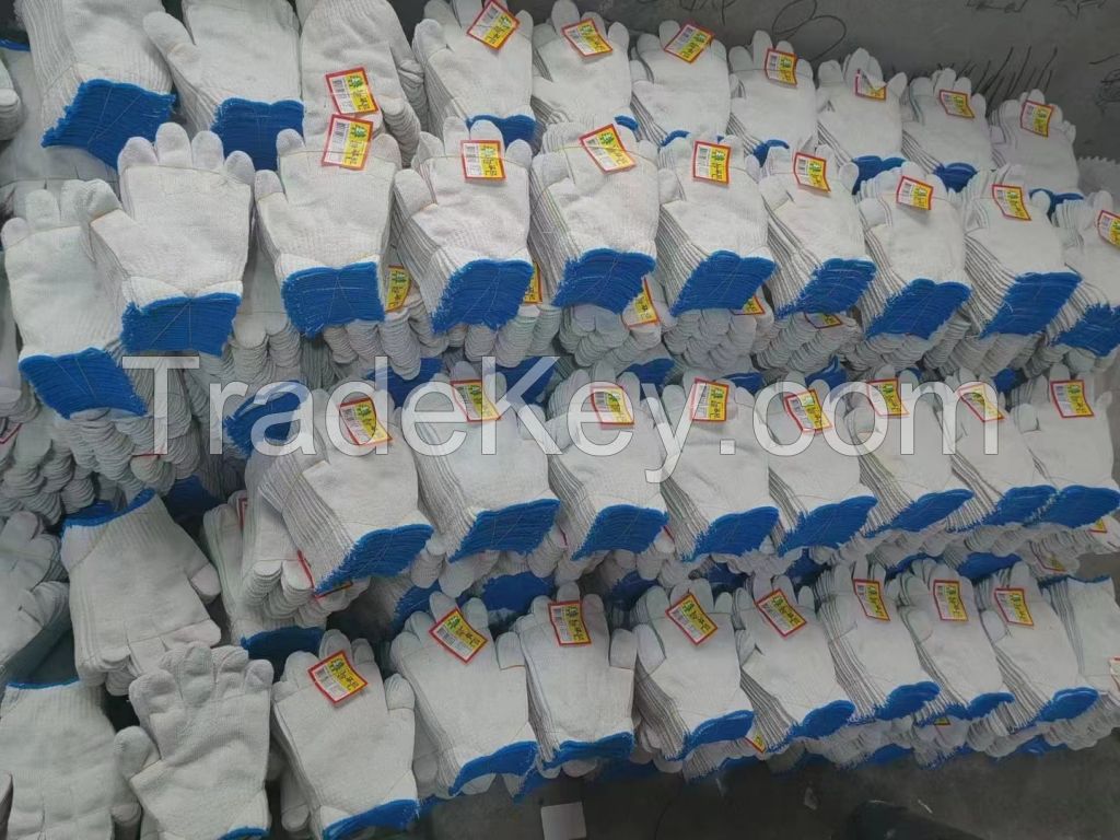 Wholesale XL Anti-Slip Labor Protection Gloves Ten Needle Thick Cotton Yarn Lampshade Wear-Resistant Function EN388 Polyester