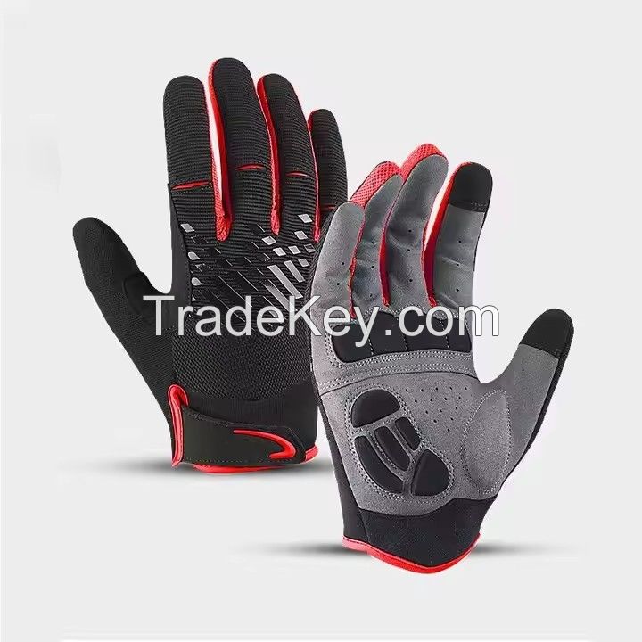 Outdoor sports mountain bike riding gloves are breathable, sun-proof, shock-absorbing, anti-slip, wear-resistant and touchable in summer