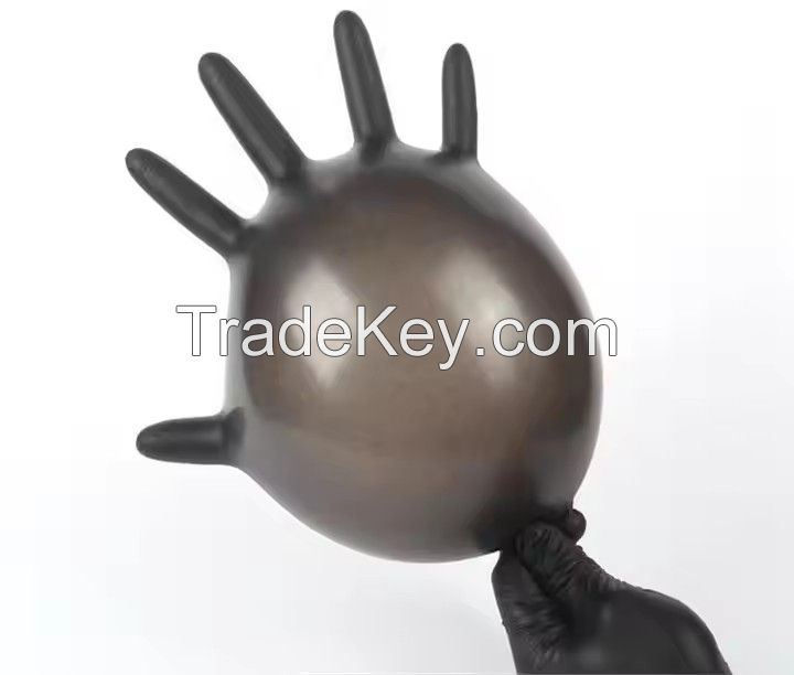 Disposable black nitrile gloves are highly elastic, thickened and durable, providing protection for aquatic, livestock and food products, and are acid-resistant