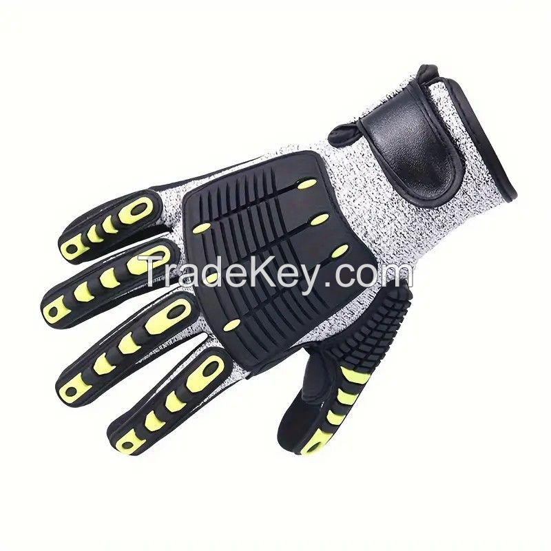TPR anti-collision labor protection machinery manufacturing anti-cut and wear-resistant gloves nitrile frosted anti-slip
