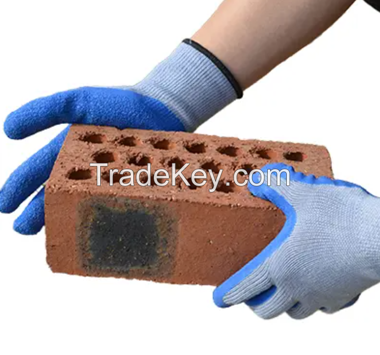 Good Quality 21 Gauge Yarn Shell With Wrinkle Latex Palm Coated Cheap Dipped Gloves