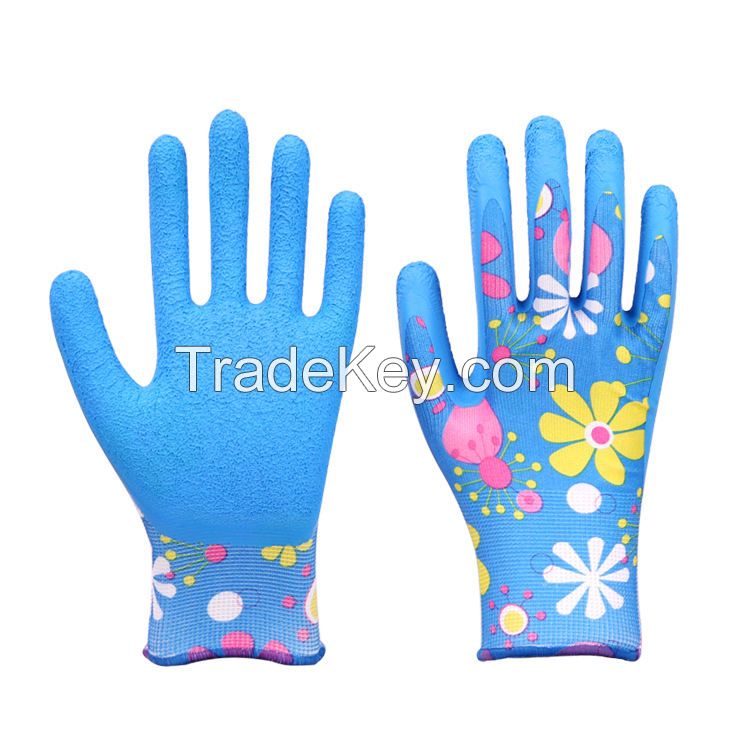 Light Weight Factory Gloves Floral Color PU Coat Gloves Gardening Gloves