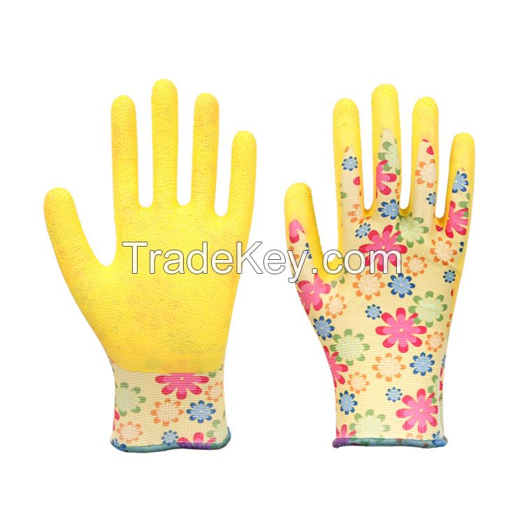 Light Weight Factory Gloves Floral Color PU Coat Gloves Gardening Gloves