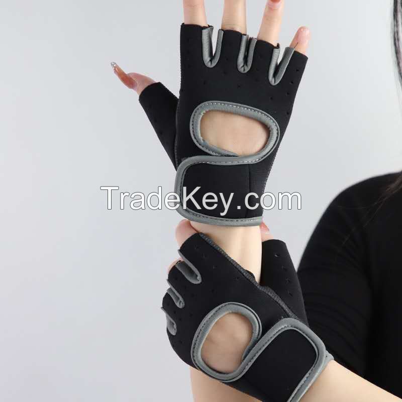 Neoprene Weightlifting Strength Training Gloves Sports Gym Workout Open Fingers Fitness Gloves Hand Protection Neoprene Glove