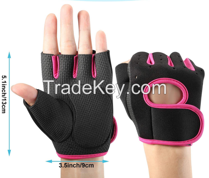 Neoprene Weightlifting Strength Training Gloves Sports Gym Workout Open Fingers Fitness Gloves Hand Protection Neoprene Glove