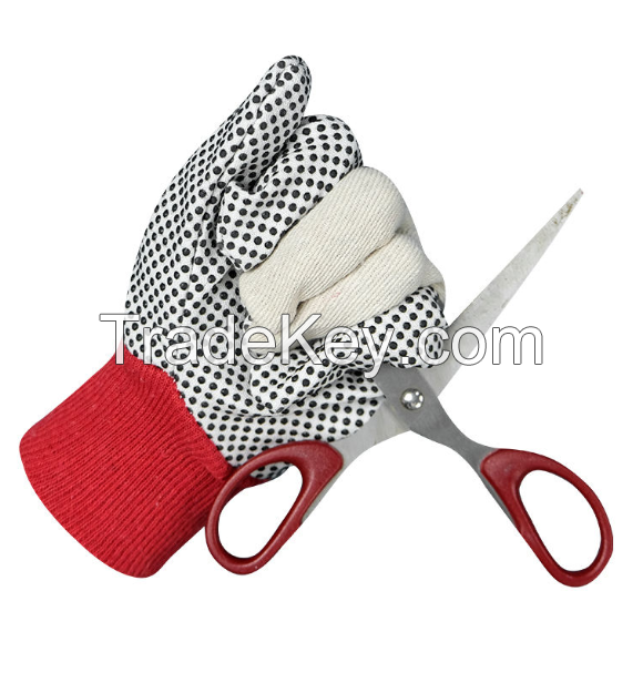Wholesale Comfortable PVC Canvas Dotted Knitted Gloves Anti-Slip Industrial Construction Work Safety Free Sample