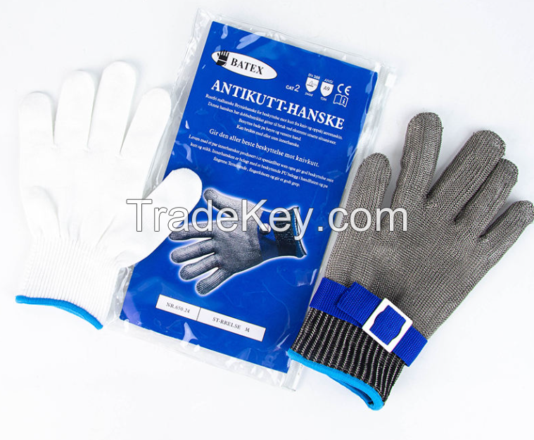 Metal Woven Wire Mesh Cut Proof Resistant Protective Safety Glove
