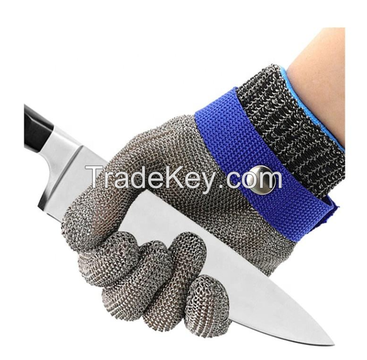 Metal Woven Wire Mesh Cut Proof Resistant Protective Safety Glove
