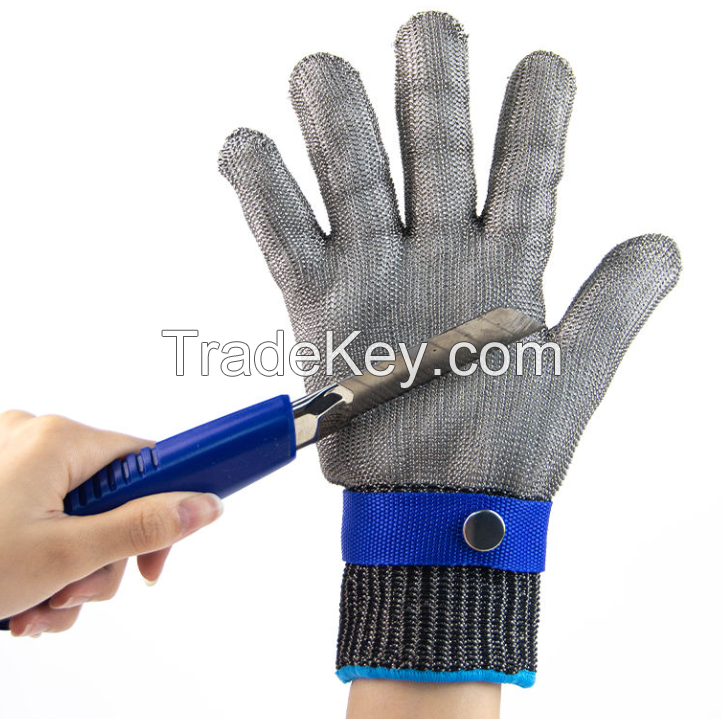 Food Grade Stainless Steel Mesh Metal Glove Fish Meat Process Cut Resistant Anti Puncture Slash Proof Hand Security Work Gloves