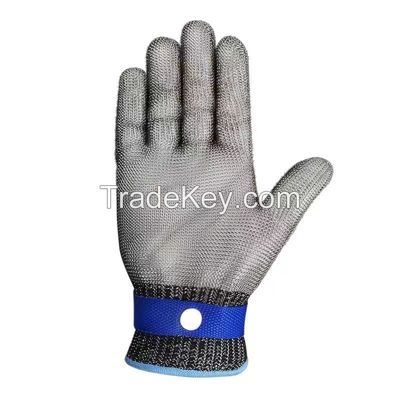 Food Grade Stainless Steel Mesh Metal Glove Fish Meat Process Cut Resistant Anti Puncture Slash Proof Hand Security Work Gloves