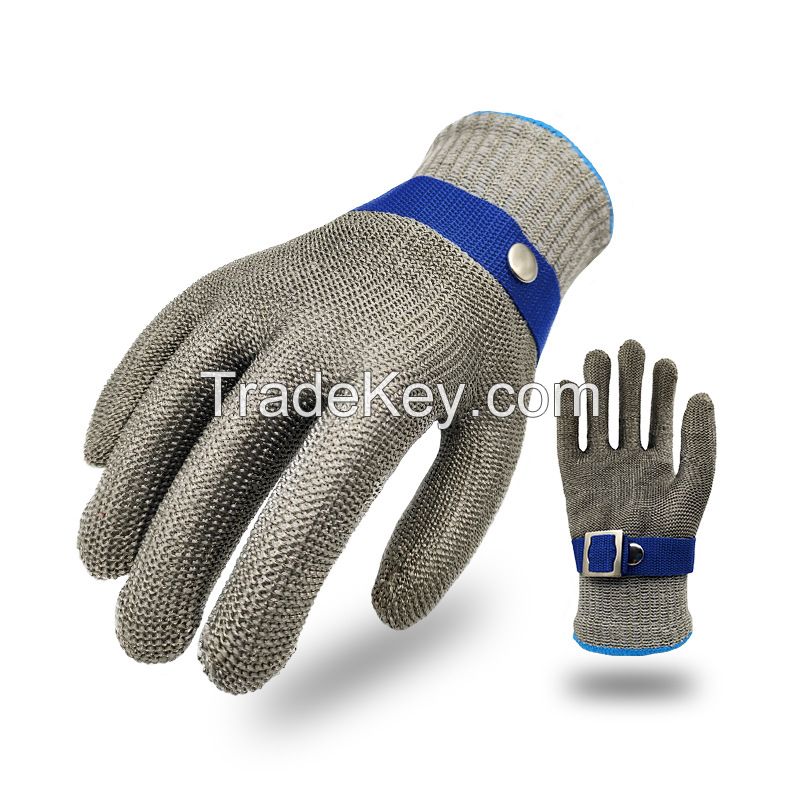 Upgraded A9 Anti-Cut Gloves Butcher Stainless Steel Wire Mesh Cut Resistant Gloves